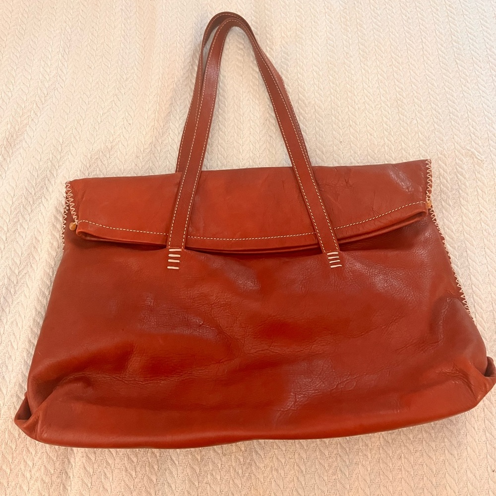 Sundance red leather satchel